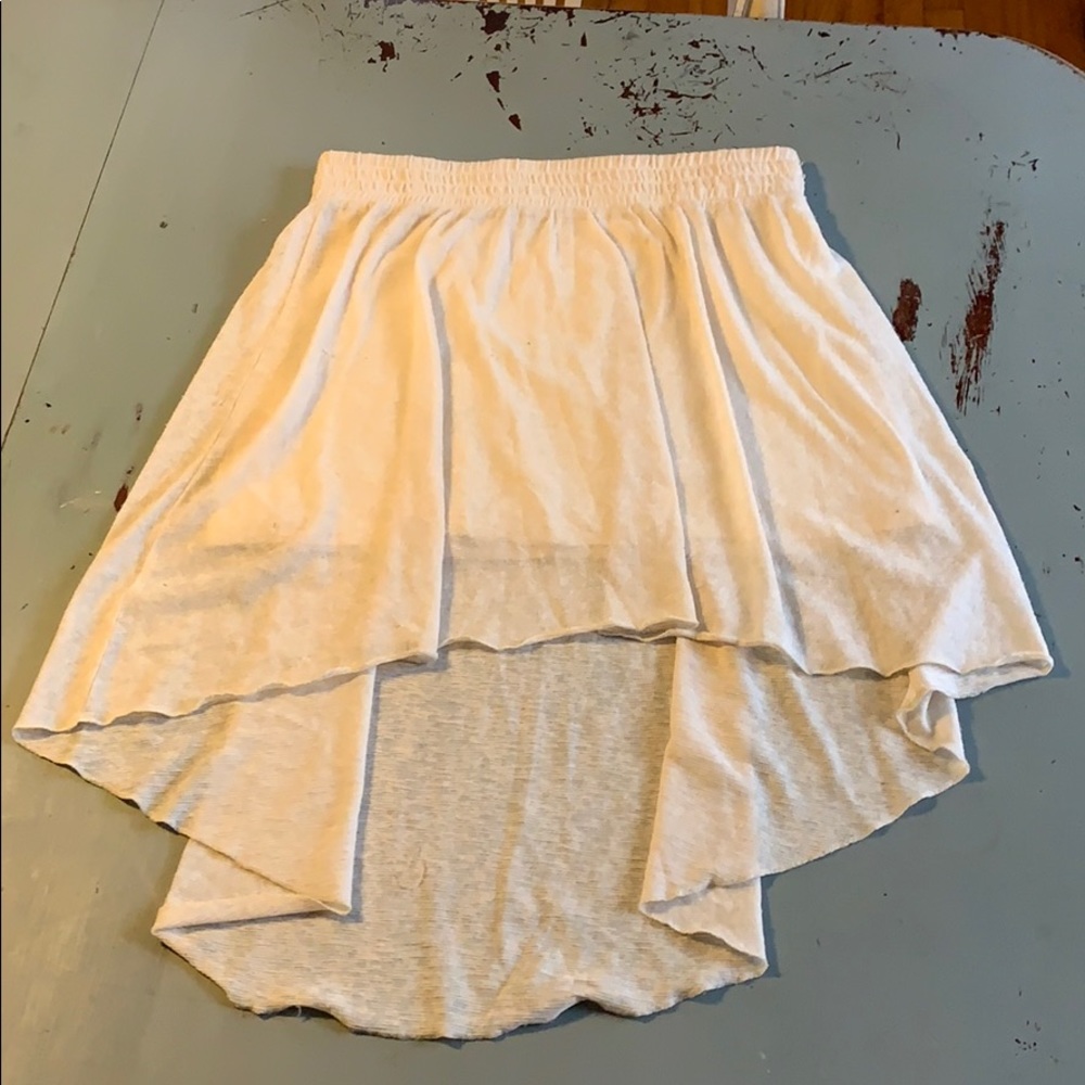 High low cream flow skirt